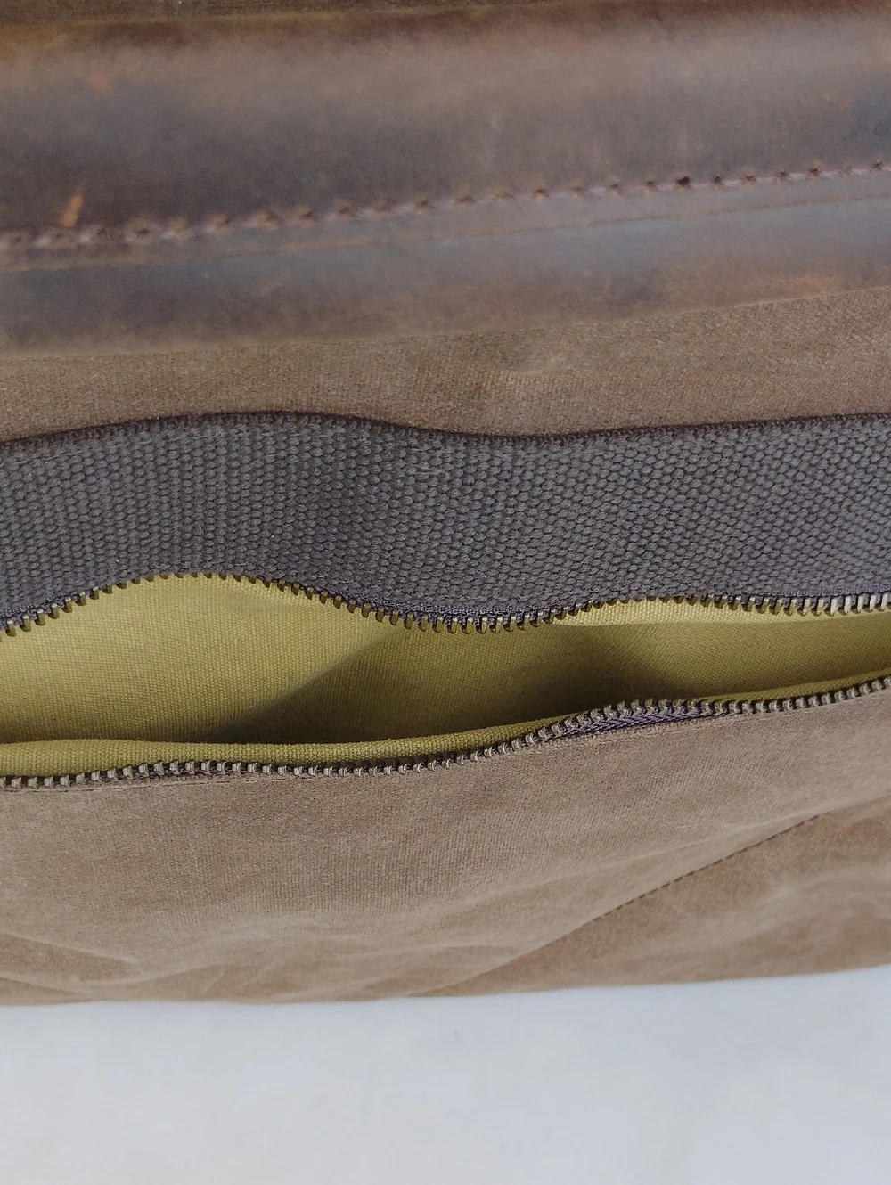 Newhey Men's Canvas And Leather Laptop Messanger Bag.